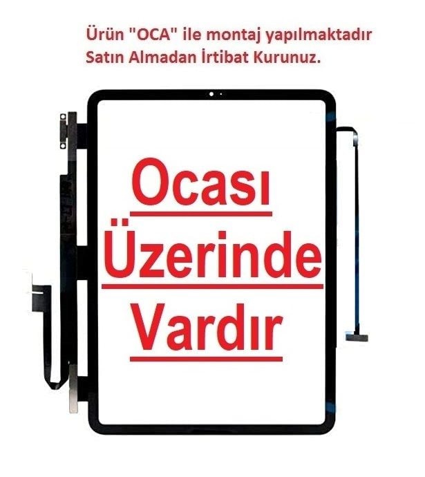 Apple iPad Pro 11'' 2.Nesil A2068 A2230 A2228 A2231 Dokunmatik Panel - Siyah