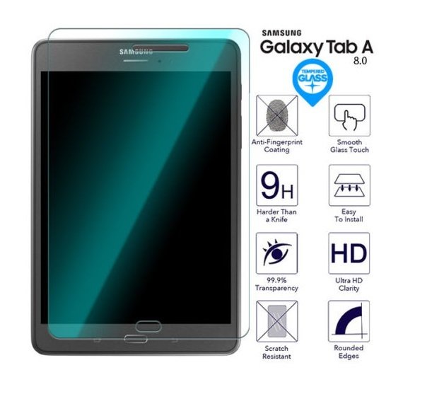 Samsung Galaxy Tab A 8.0 SM-T350 Temperli 9H Kırılmaz Cam - Ekran Koruyucu