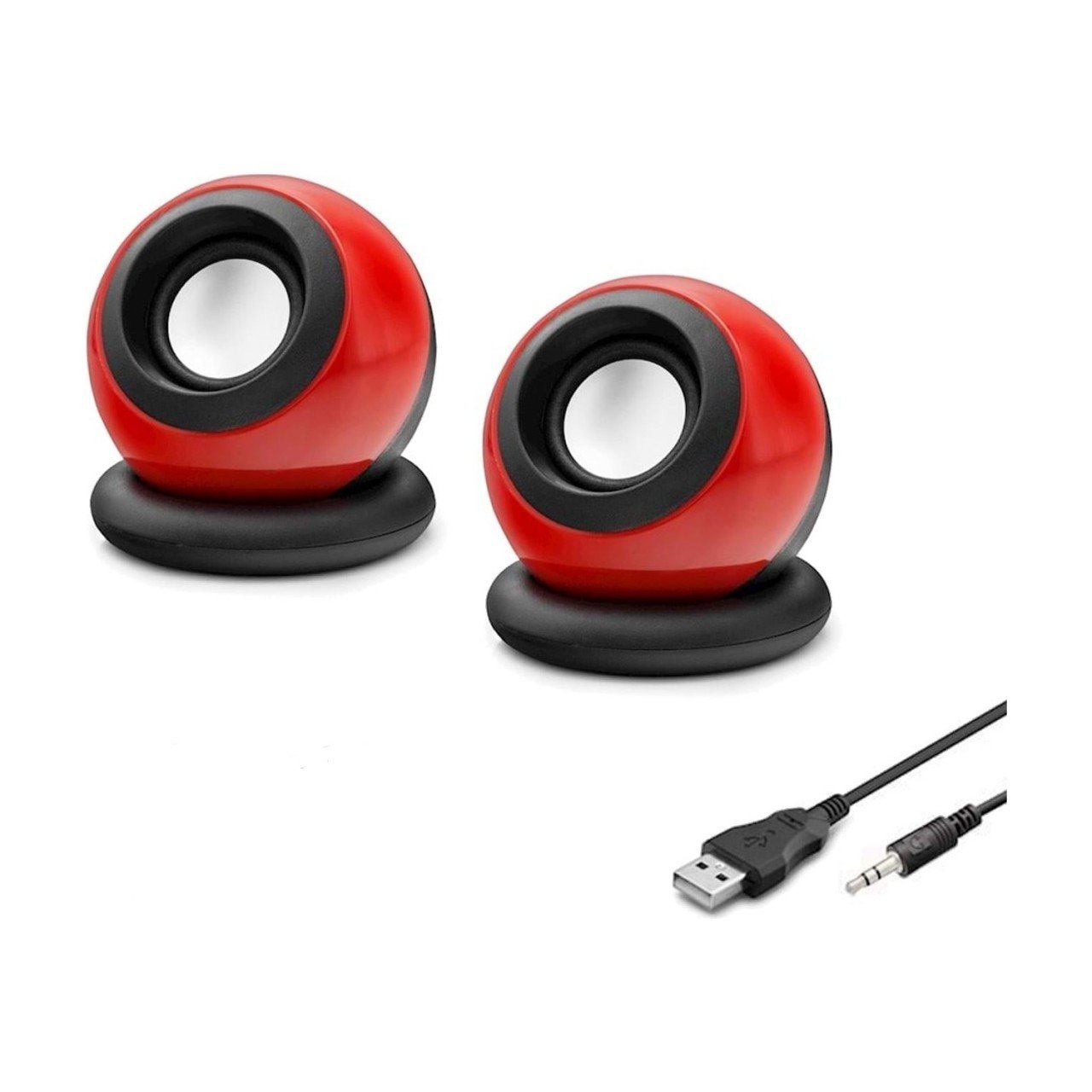 Magicvoice D-08L 1+1 USB 2.0 Mini Oval Hoparlör - Kırmızı