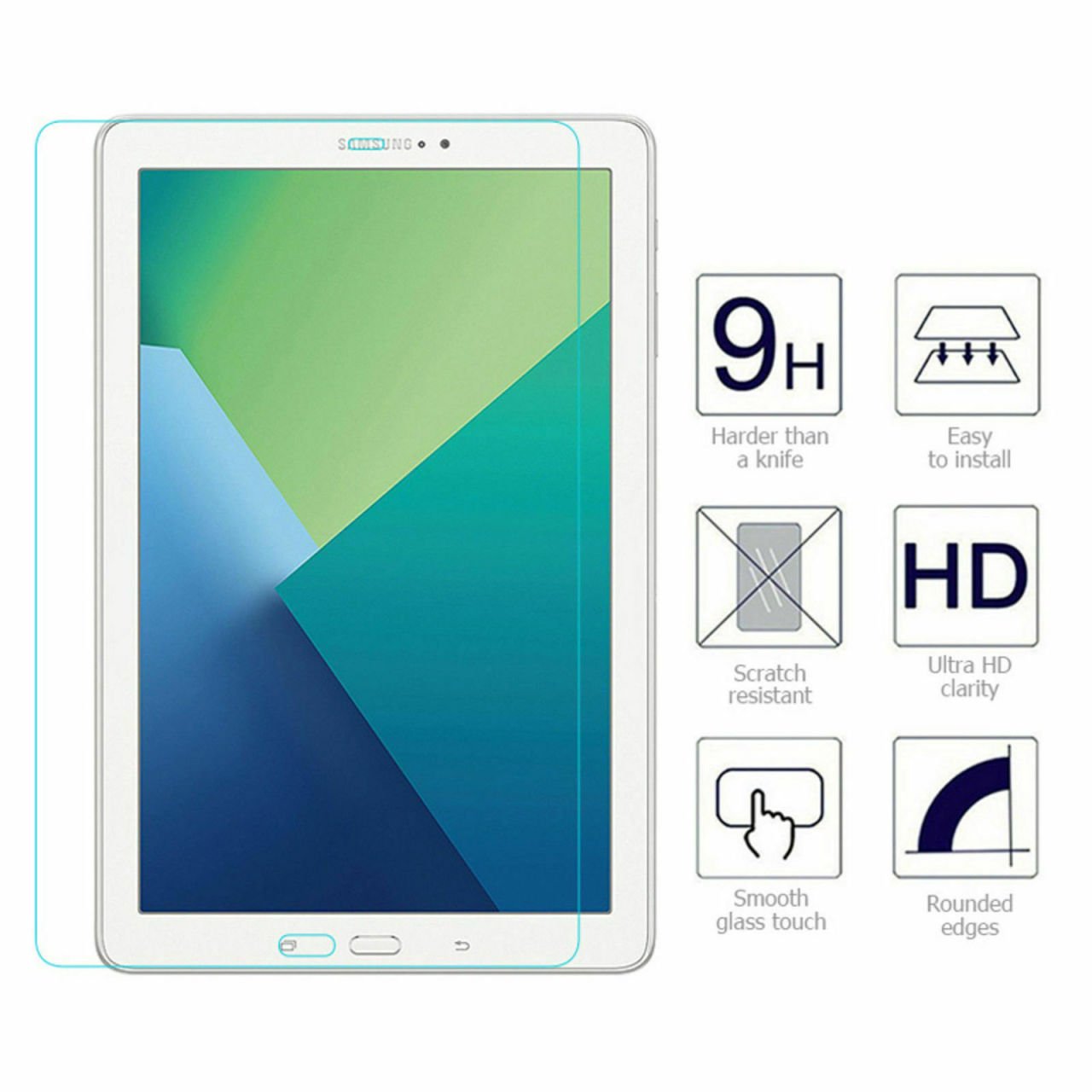 Samsung Galaxy Tab A 10.1 SM-T585 SM-T587 Temperli 9H Kırılmaz Cam - Ekran Koruyucu