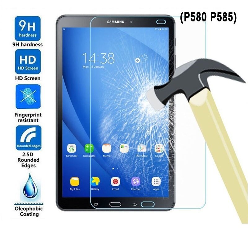 Samsung Galaxy Tab A 10.1 SM-P580 Temperli 9H Kırılmaz Cam - Ekran Koruyucu