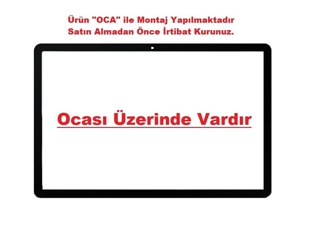 Samsung Galaxy Tab S9 FE SM-X510 SM-X516B Lcd Lens Cam Ön Panel - Siyah