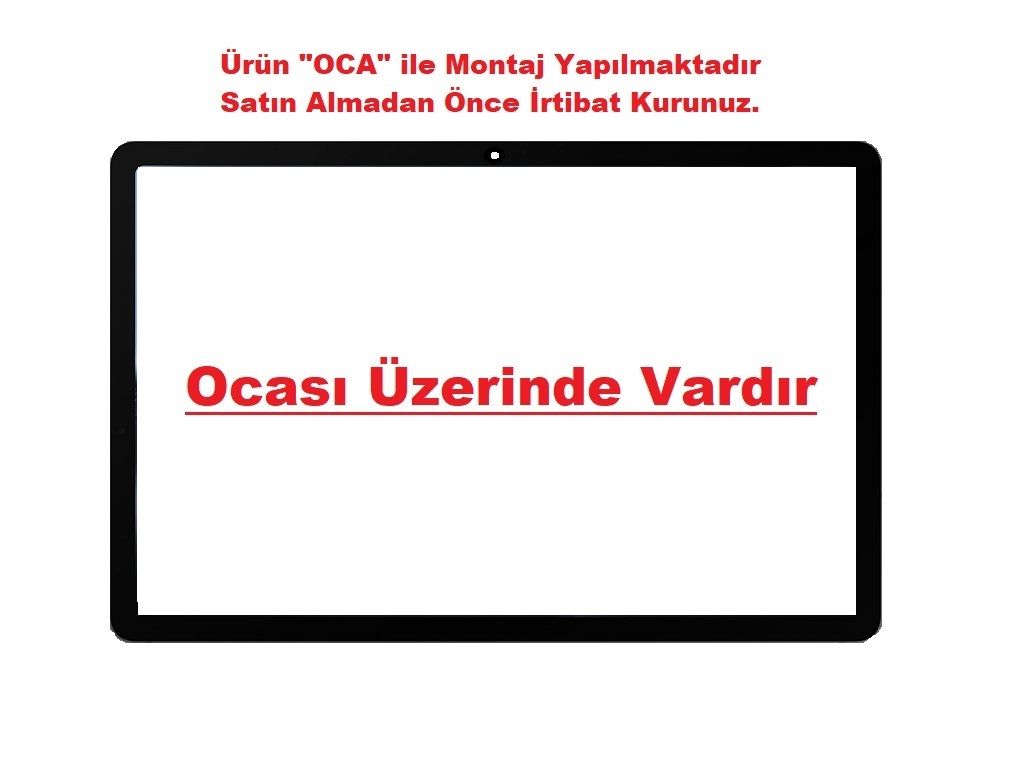 Samsung Galaxy Tab S9 FE SM-X510 SM-X516B Lcd Lens Cam Ön Panel - Siyah