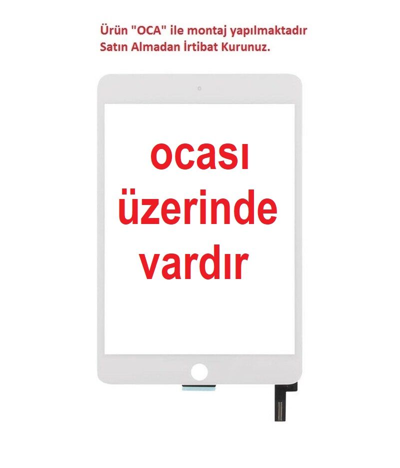 Apple iPad Mini 4 A1538 A1550 Dokunmatik Panel - Beyaz