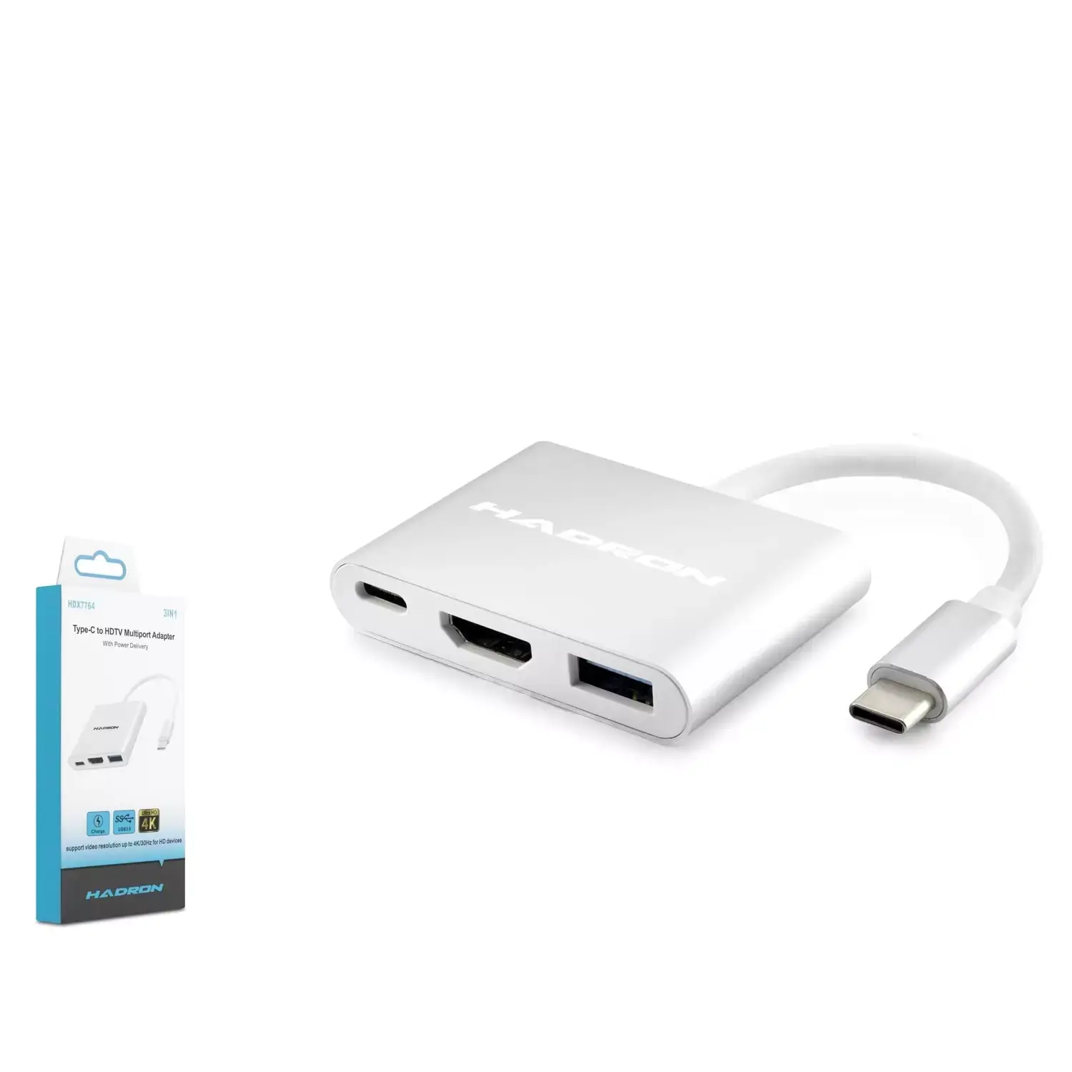 Hadron Hdx7764 Type-C Hdtv Combo Hdmi 4K 30Hz + Type-C + Usb3.0 3In1 Gri