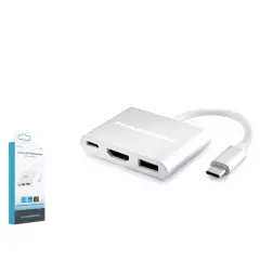 Hadron Hdx7764 Type-C Hdtv Combo Hdmi 4K 30Hz + Type-C + Usb3.0 3In1 Gri