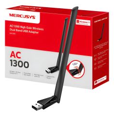 Mercusys MA30H | AC1300 Mbps Dual‑Band Wi‑Fi 5 USB 3.0 Adaptör | Yüksek Çekim Gücü | Tak‑Çalıştır | Windows 10/11