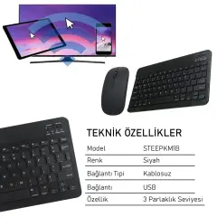 Steep Solid Magic Şarjlı Bluetooth Klavye - Mouse Set