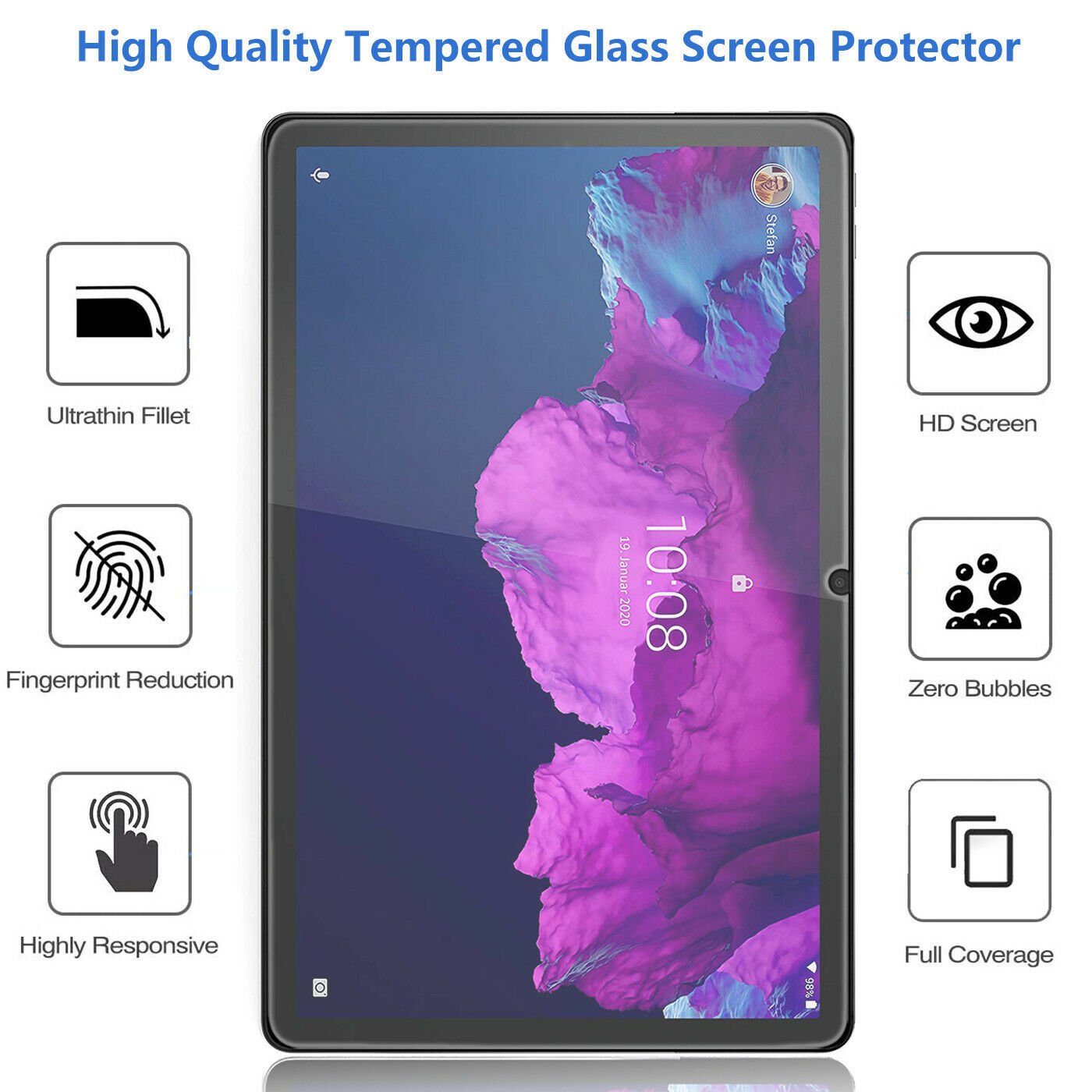 Lenovo Tab P11 Plus TB-J616X TB-J616F Temperli 9H Kırılmaz Cam - Ekran Koruyucu