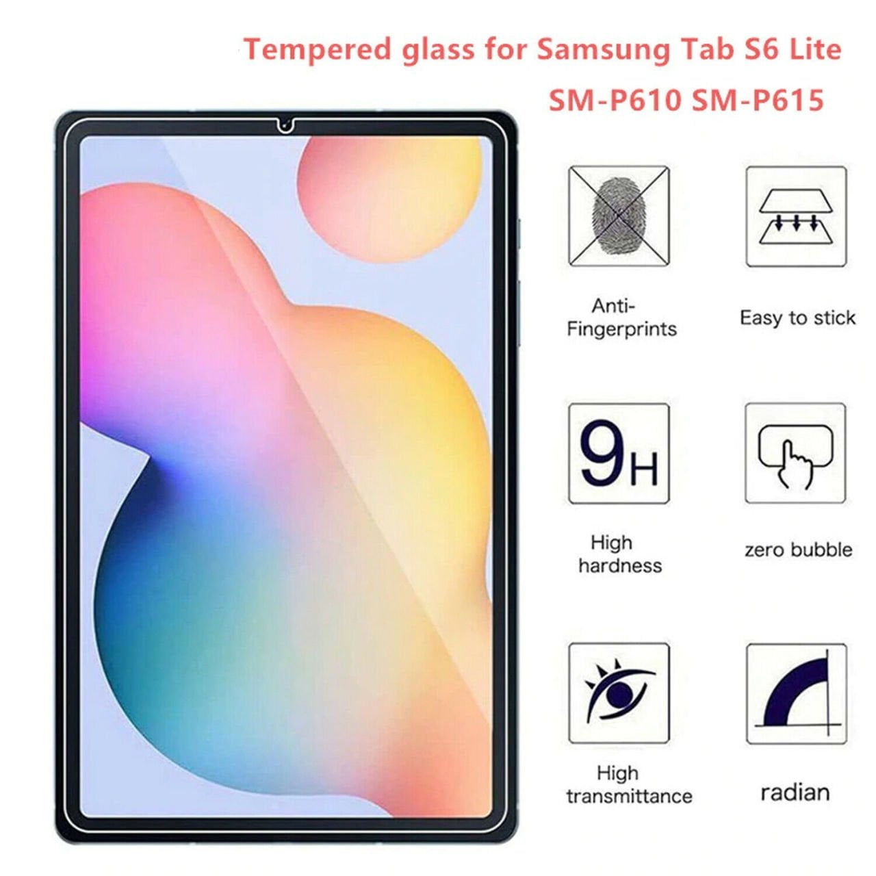 Samsung Galaxy TAB S6 LITE 10.4'' SM-P610 P613 P615 P617 Temperli 9H Kırılmaz Cam - Ekran Koruyucu