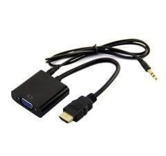 HDMI To Vga+Aux Dönüştürücü Kablosu - Siyah