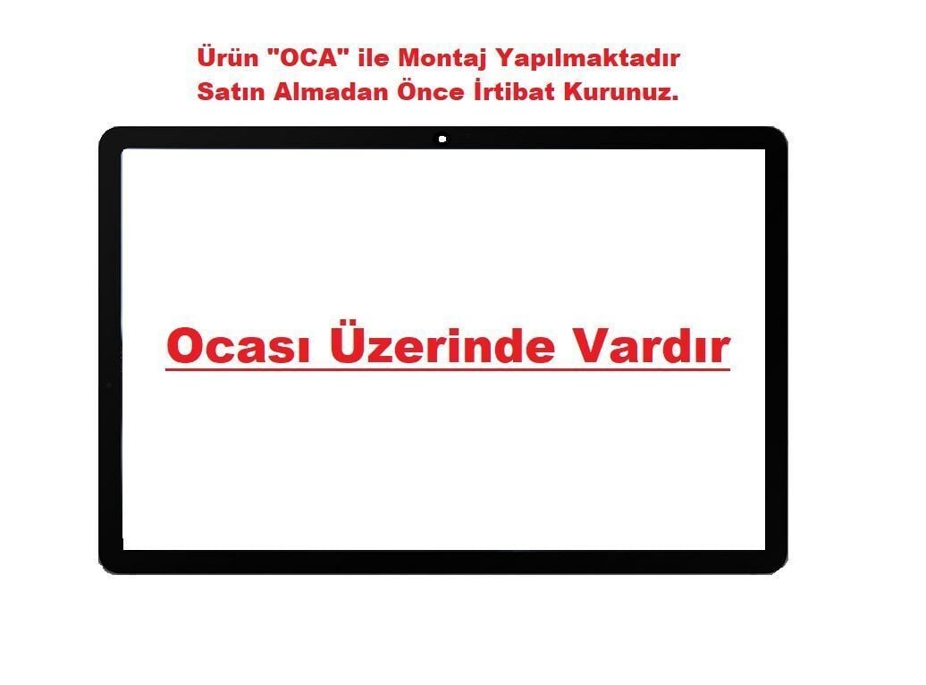 Samsung Galaxy Tab A11 Plus SM-X230 X235 X236B Lcd Lens Cam Ön Panel - Siyah