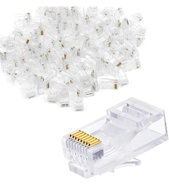 Rj45 Konnektör 100 Adet Network Cat5 Cat6 Jak Jack Ethernet Uç