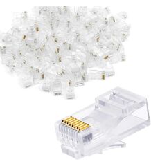 Rj45 Konnektör 100 Adet Network Cat5 Cat6 Jak Jack Ethernet Uç
