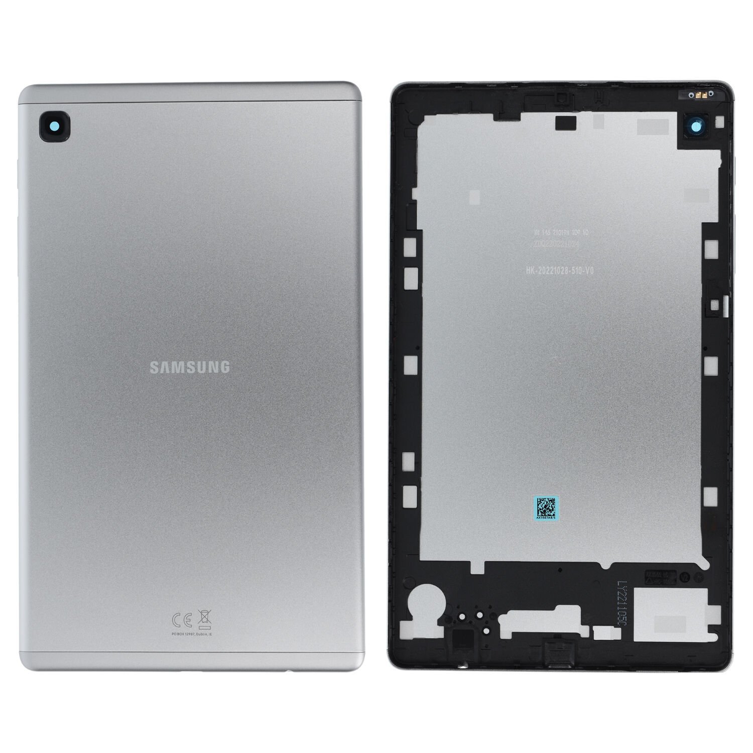 Samsung Galaxy Tab A7 Lite SM-T220 T225 T227 Cover Kasa - Pil Kapağı Gümüş