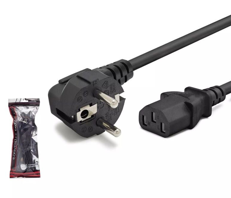 HADRON HDX5549 3 Metre Kasa Güç Kablosu 2.8 Pin 0.75 mm 500W - Siyah