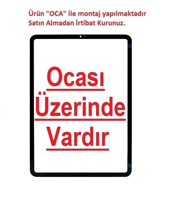 Apple iPad Pro 12.9'' 3.Nesil A1876 A1895 A1983 A2014 Lens Cam Ön Panel - Siyah